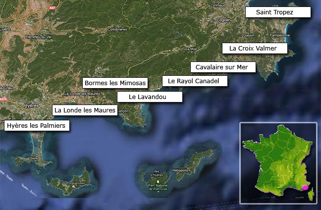 Carte littoral varois