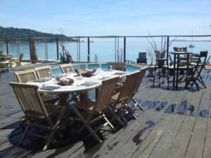 Terrasse sur la plage